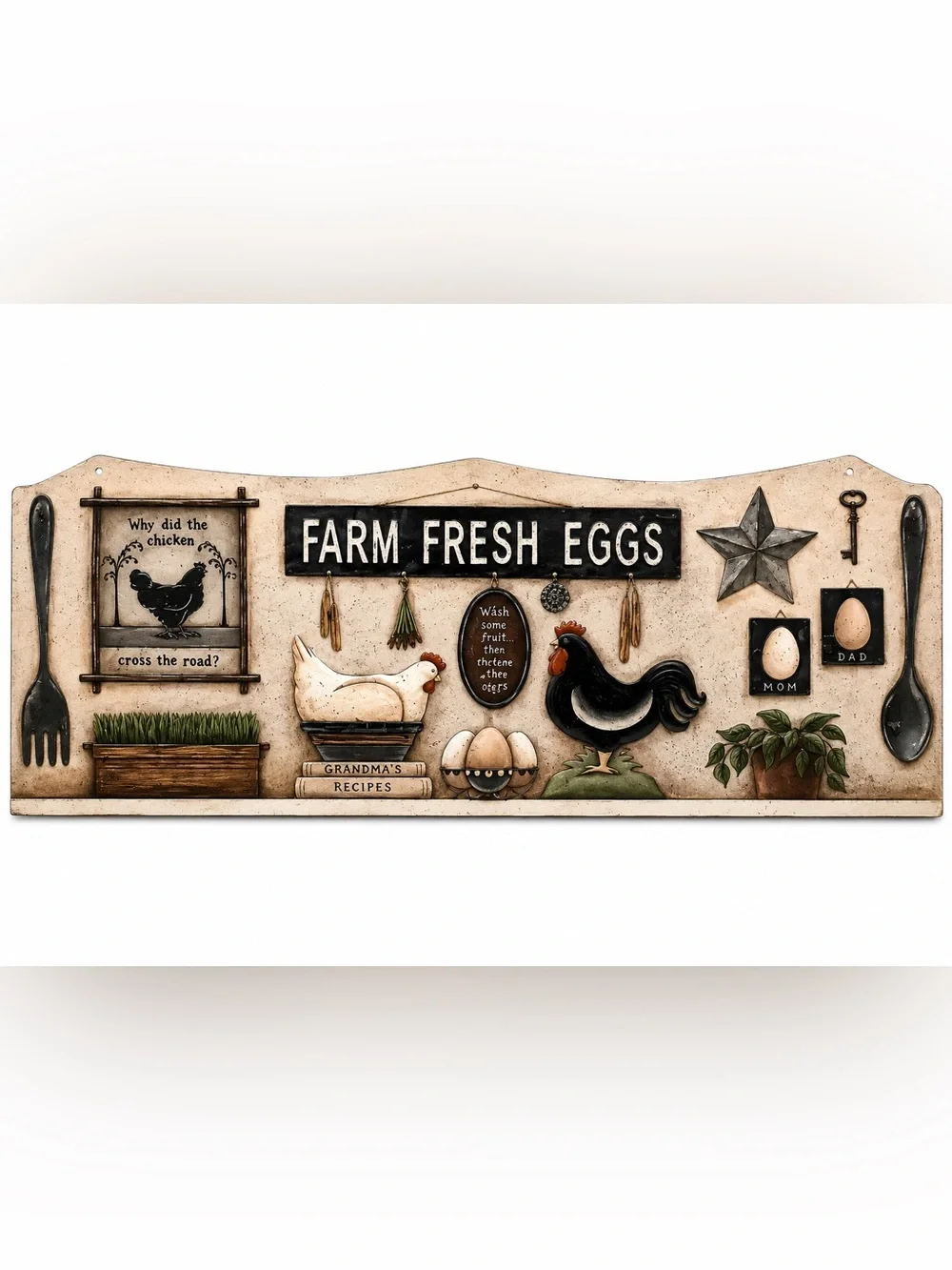 NEW Heavy Duty Steel Farm Fresh Eggs Kitchen Metal Sign